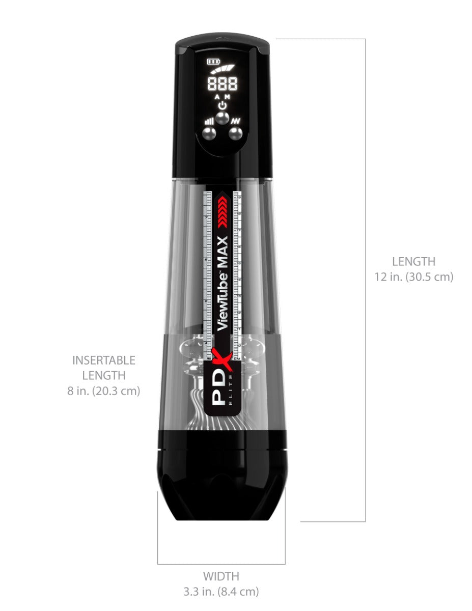 PDX Elite ViewTube Max Clear Suction Auto Stroker Male Masturbator > Sex Toys For Men > Masturbators > Vibrating
