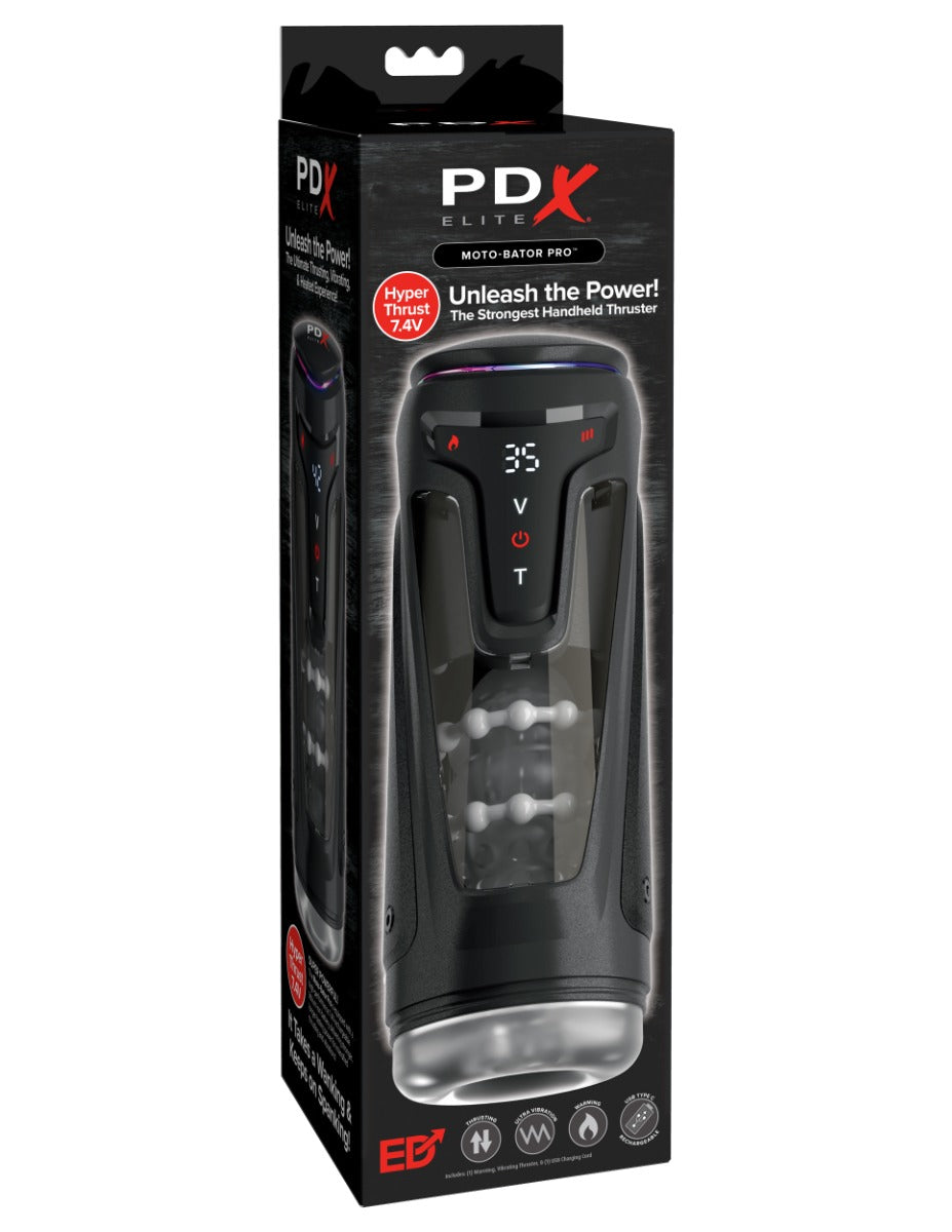 PDX Elite Moto-Bator Pro – USB Rechargeable Auto Stroker with Thrusting, Vibration, and Warming Functions > Sex Toys For Men > Masturbators Premium