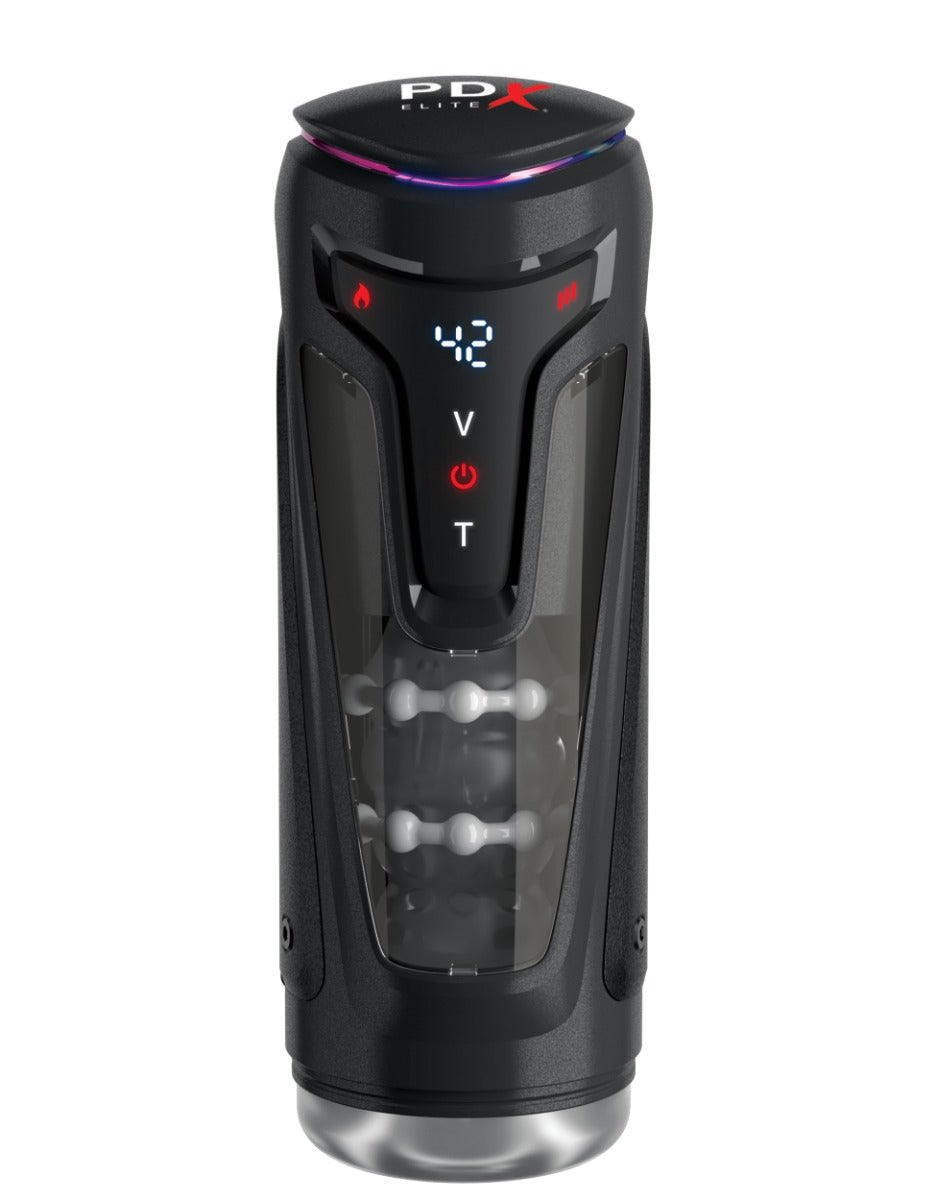 PDX Elite Moto-Bator Pro – USB Rechargeable Auto Stroker with Thrusting, Vibration, and Warming Functions > Sex Toys For Men > Masturbators Premium