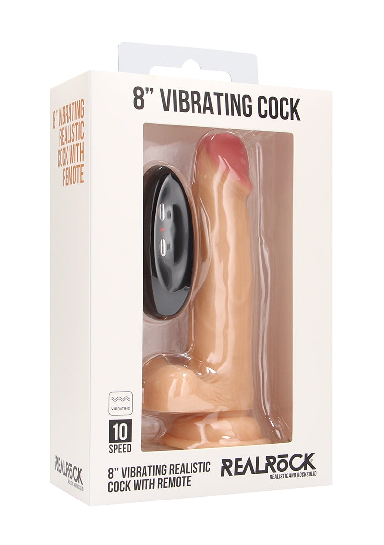 Real Rock Vibrating Cock and Balls 8 Inch with Suction Cup – Realistic Silicone Dildo Secondary image