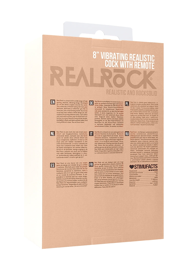 Real Rock Vibrating Cock and Balls 8 Inch with Suction Cup – Realistic Silicone Dildo > Vibrators > Realistic Vibrators