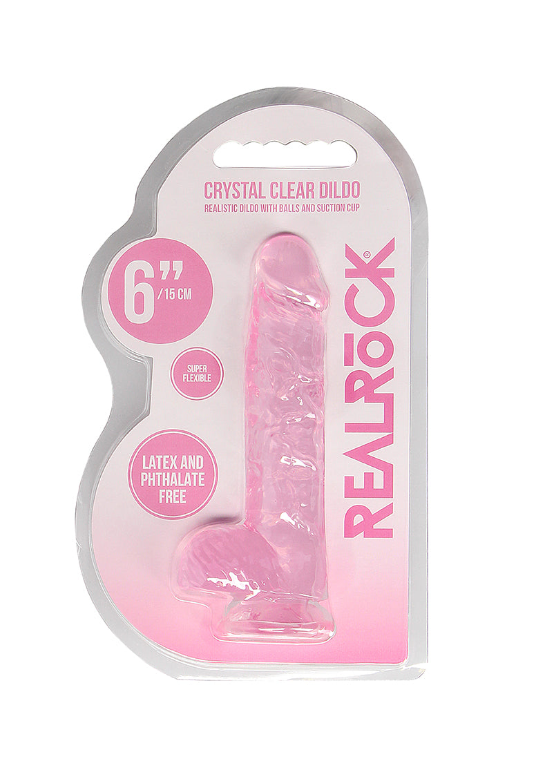 RealRock 6 Inch Crystal Clear Suction Cup Dildo – Phthalate-Free Skin-Safe Rubber > Dildos > Realistic Dildos