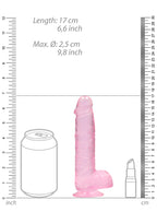 RealRock 6 Inch Crystal Clear Suction Cup Dildo – Phthalate-Free Skin-Safe Rubber > Dildos > Realistic Dildos