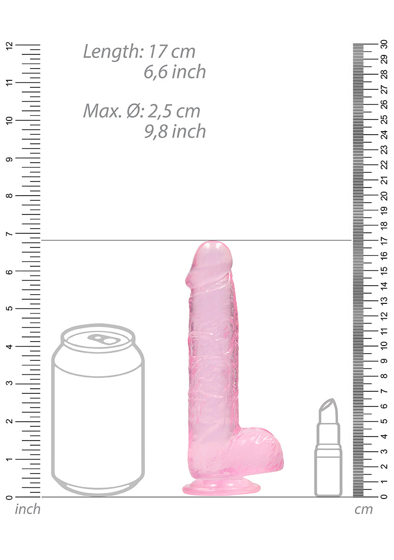RealRock 6 Inch Crystal Clear Suction Cup Dildo – Phthalate-Free Skin-Safe Rubber > Dildos > Realistic Dildos
