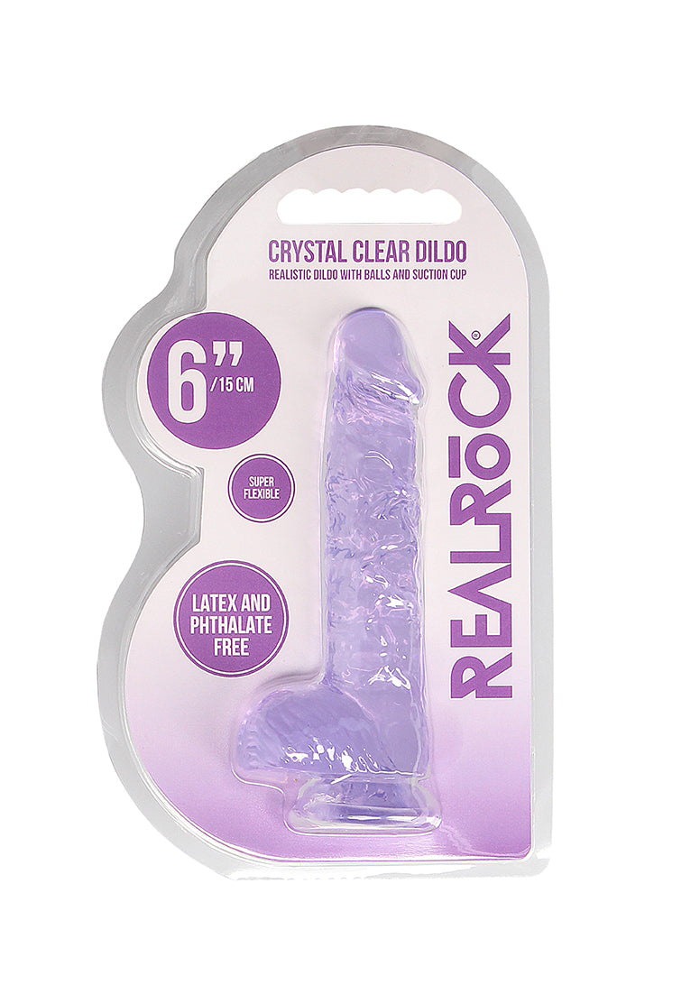 REALROCK Realistic Dildo with Balls – 15.2 cm Silicone Dong with Suction Cup Base > Dildos > Realistic Dildos