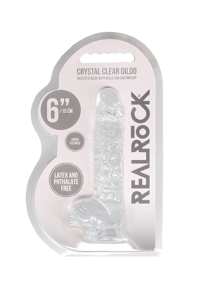 RealRock 6 Inch Transparent Crystal Clear Phthalate-Free Rubber Dildo > Dildos > Realistic Dildos