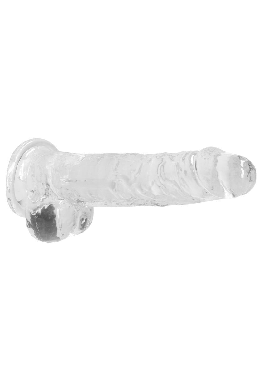 REALROCK Crystal Clear 8 Inch Realistic Dildo with Balls – Body-Safe TPE Dildo > Dildos > Realistic Dildos