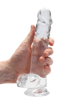 REALROCK Crystal Clear 8 Inch Realistic Dildo with Balls – Body-Safe TPE Dildo > Dildos > Realistic Dildos
