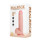 Real Rock Vibrating and Rotating Dildo with Balls – 20.5 cm Straight Silicone Dildo > Vibrators > Realistic Vibrators