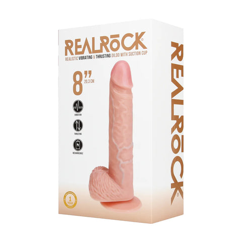 Real Rock Vibrating and Thrusting Dildo with Balls 20.5 cm Straight Cock > Dildos > Thrusting Dildos