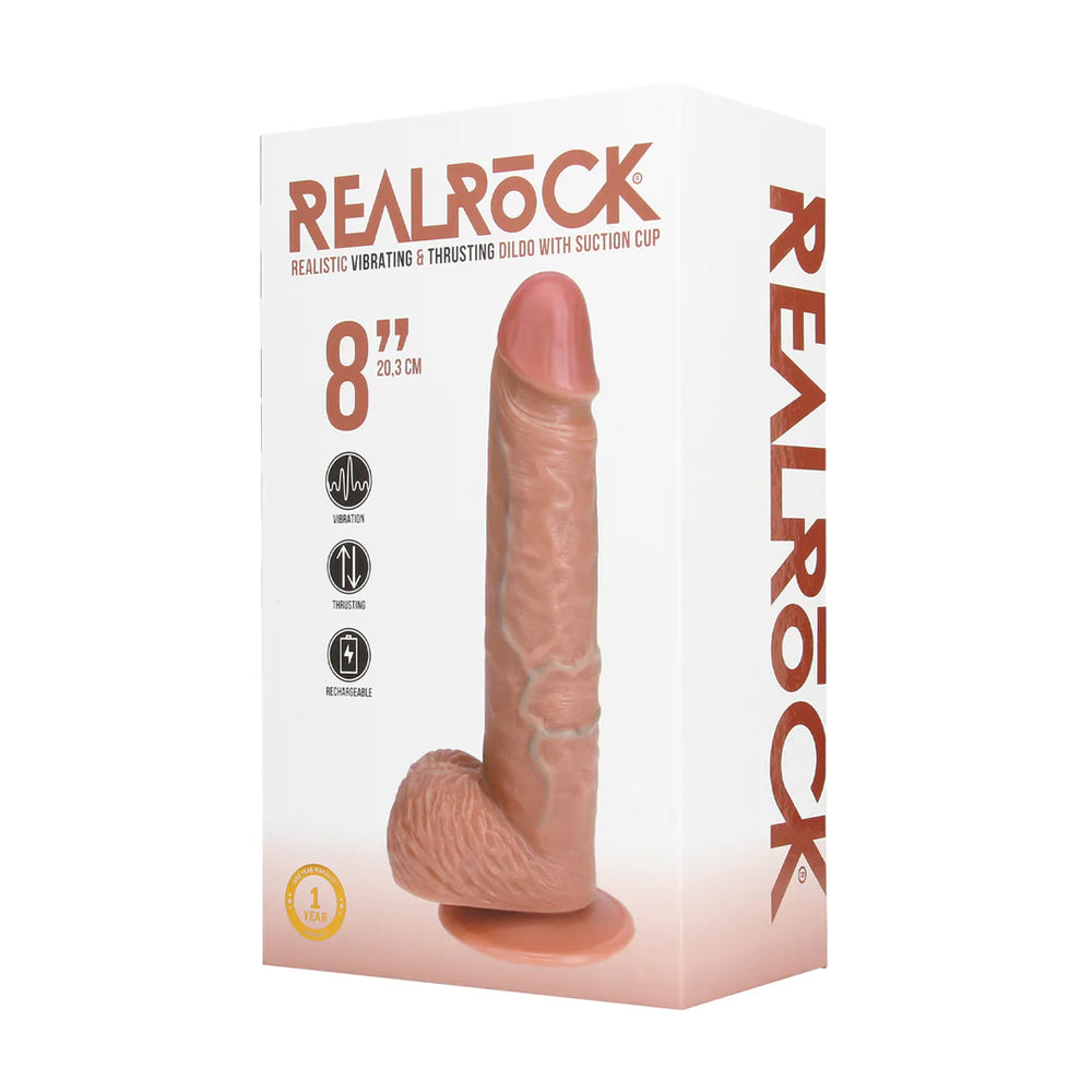 Real Rock Vibrating and Thrusting Dildo with Balls 20.5 cm - Ultra-Realistic Silicone Toy > Dildos > Thrusting Dildos