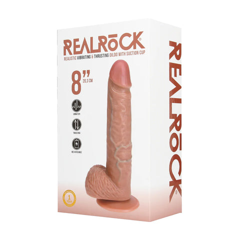 Real Rock Vibrating and Thrusting Dildo with Balls 20.5 cm - Ultra-Realistic Silicone Toy > Dildos > Thrusting Dildos