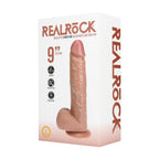 Real Rock Vibrating Regular Straight Dildo with Balls 9 Inch 23 cm Silicone Dildo > Vibrators > Realistic Vibrators
