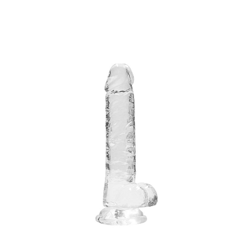 RealRock Crystal Clear 7 Inch Phthalate-Free TPE Realistic Dildo with Balls > Dildos > Realistic Dildos