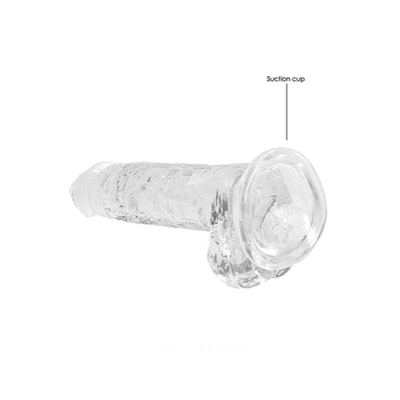 RealRock Crystal Clear 7 Inch Phthalate-Free TPE Realistic Dildo with Balls > Dildos > Realistic Dildos