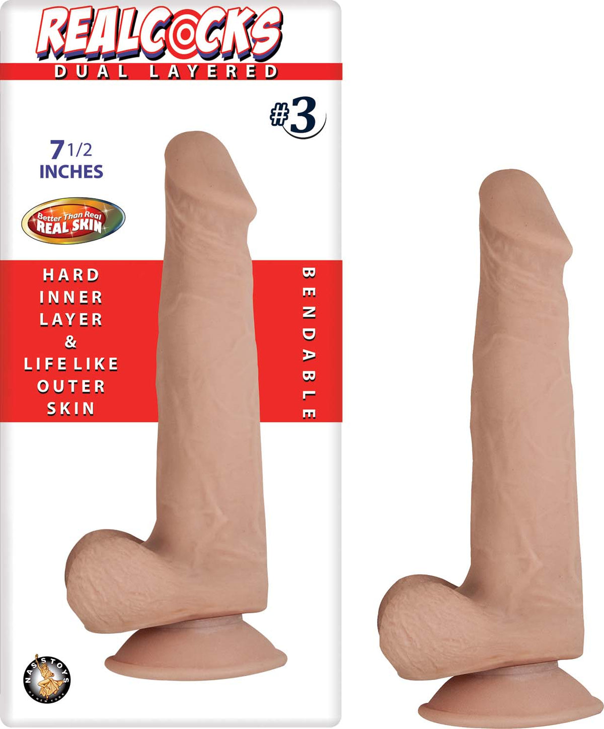 RealCocks Dual Layer Bendable Dildo 7.5 Inch – Lifelike Bendable Dildo > Dildos > Realistic Dildos