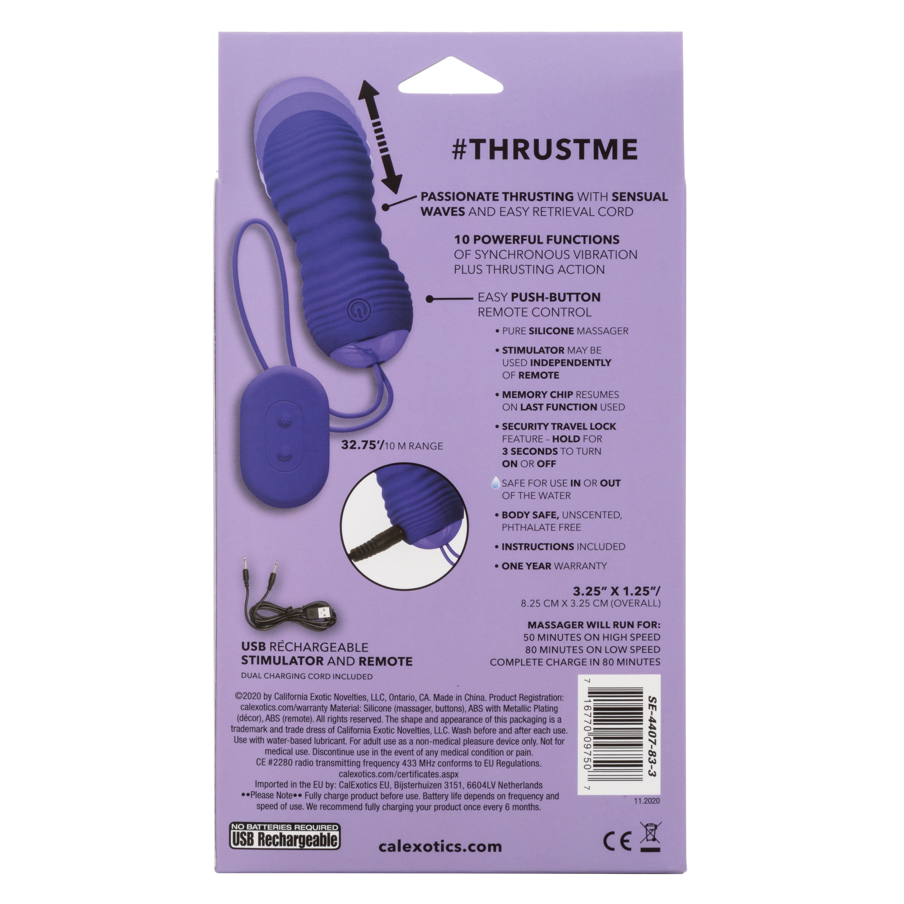 Slay ThrustMe Remote Control Ribbed Bullet Vibrator > Sex Toys For Ladies > Vibrating Eggs