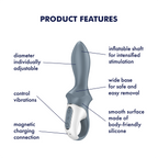 Satisfyer Air Pump Booty 1 Inflatable Vibrator with Increasing Diameter Anal Plug > Anal Range > Anal Probes