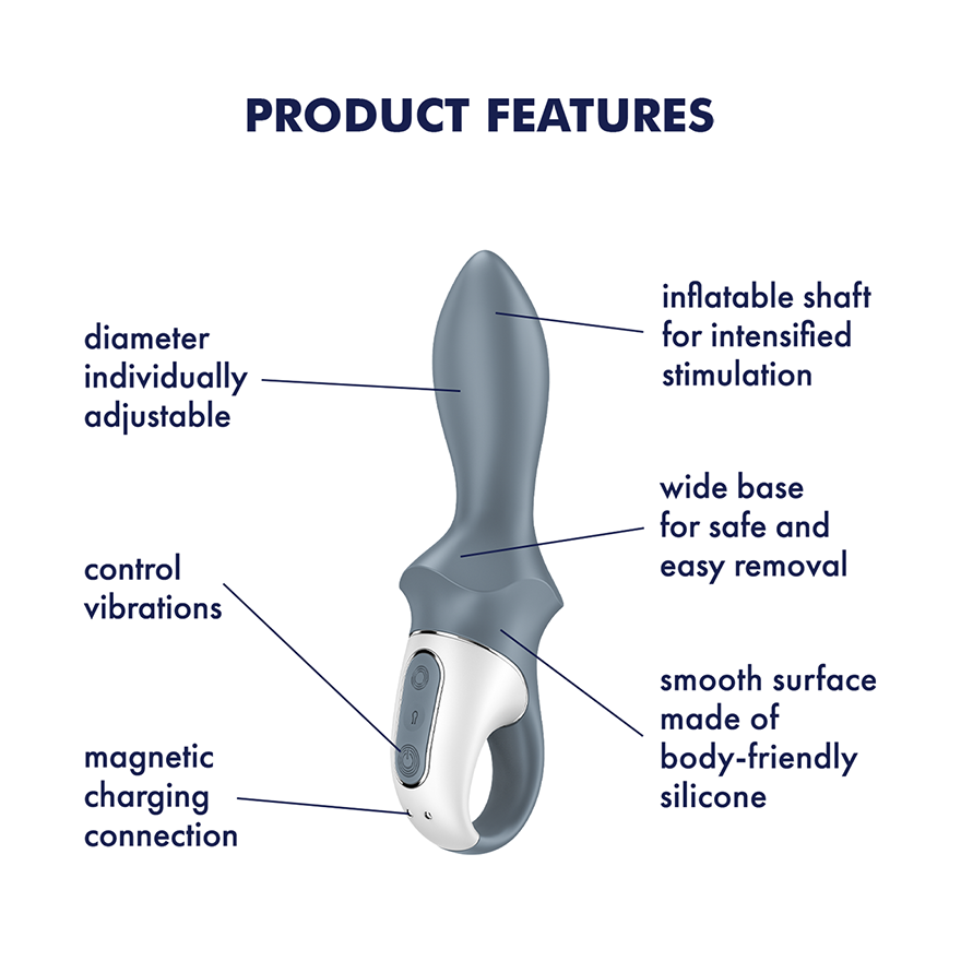 Satisfyer Air Pump Booty 1 Inflatable Vibrator with Increasing Diameter Anal Plug > Anal Range > Anal Probes