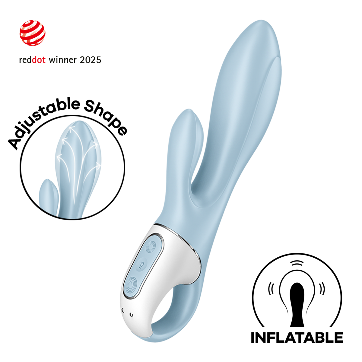 Satisfyer Air Pump Bunny 1 8 Inch USB Rechargeable Inflatable Rabbit Vibrator > Vibrators > Ladies > Rabbit