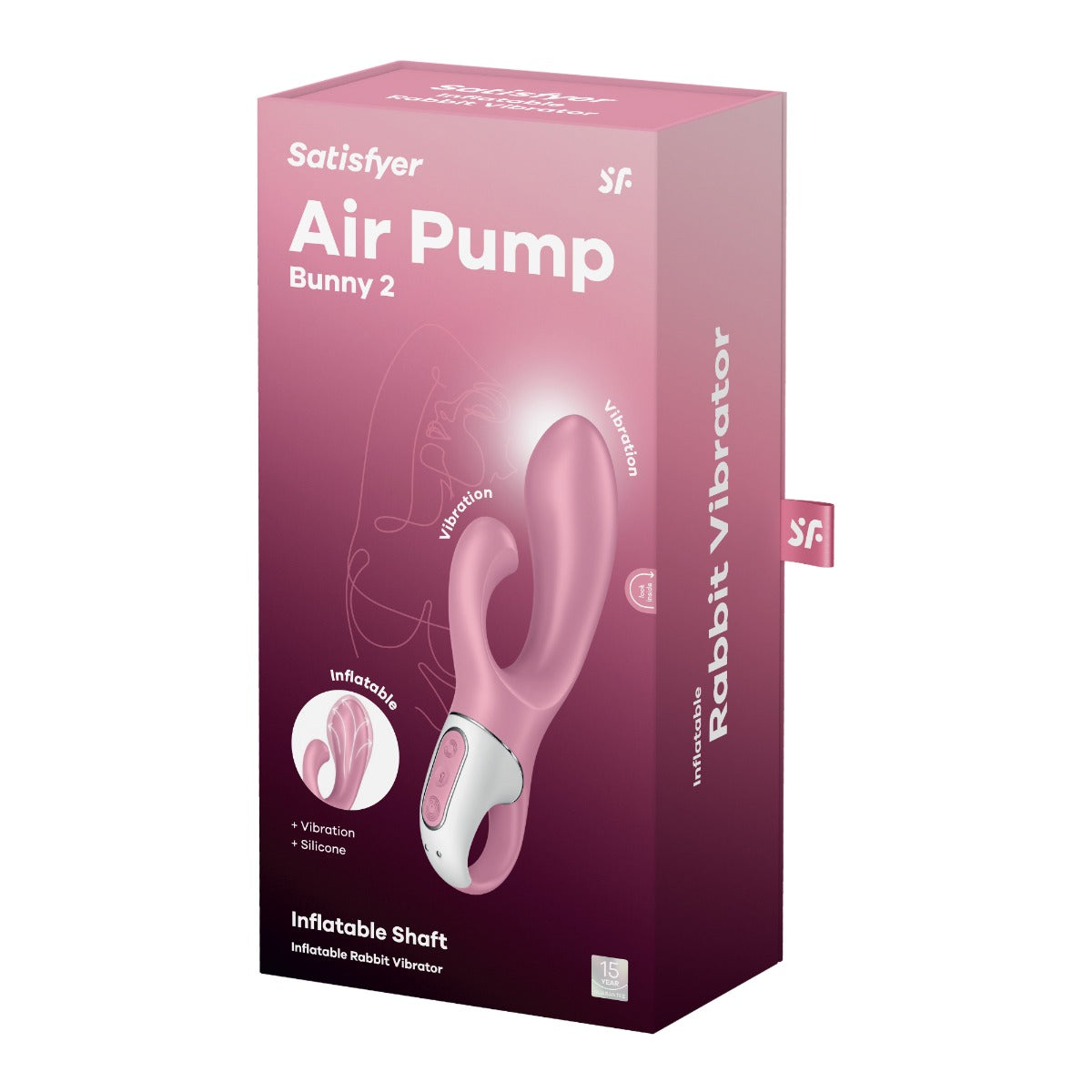 Satisfyer Air Pump Bunny 2 Inflatable Vibrator 15mm Silicone Rechargeable > Vibrators > Ladies > Rabbit Multi