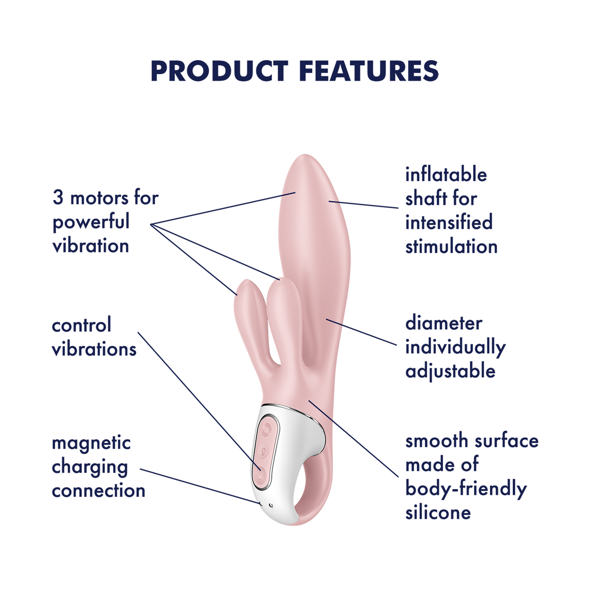 Satisfyer Air Pump Bunny 3 – Inflatable Rabbit Vibrator with Clitoral Stimulator > Vibrators > Ladies > Rabbit Multi