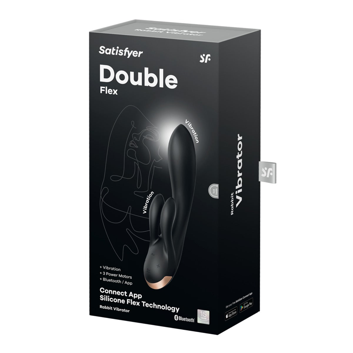 Satisfyer Double Flex Silicone Rabbit Vibrator with Three Motors and Flexible Design > Vibrators > Ladies > Rabbit
