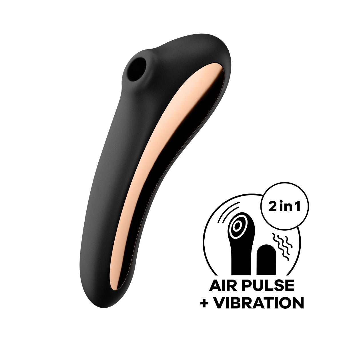 Satisfyer Dual Kiss Waterproof Air Pulse Vibrator with Vibrating Insertable Shaft Silicone Secondary image