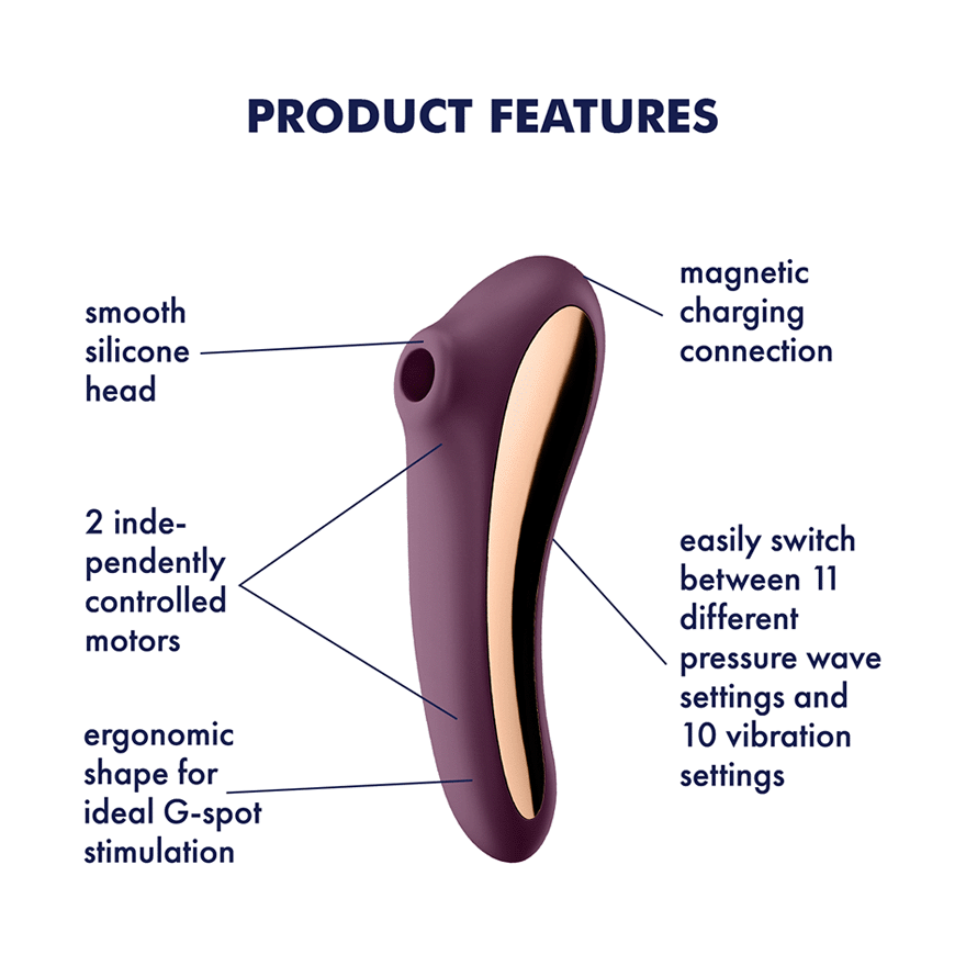 Satisfyer Dual Kiss – Dual Stimulation Rechargeable Silicone Pleasure Device > Sex Toys For Ladies > Air Pulsation