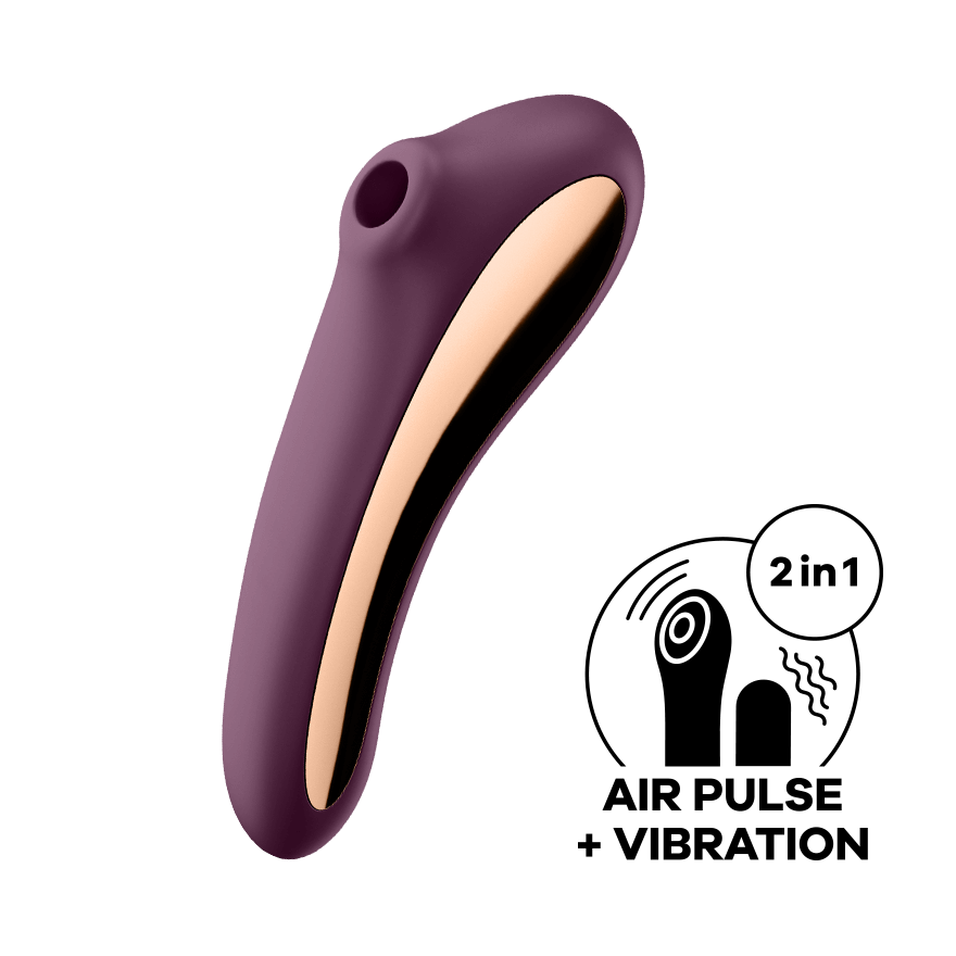 Satisfyer Dual Kiss – Waterproof Air Pulse Vibrator with Vibrating Insertable Shaft > Sex Toys For Ladies > Air Pulsation