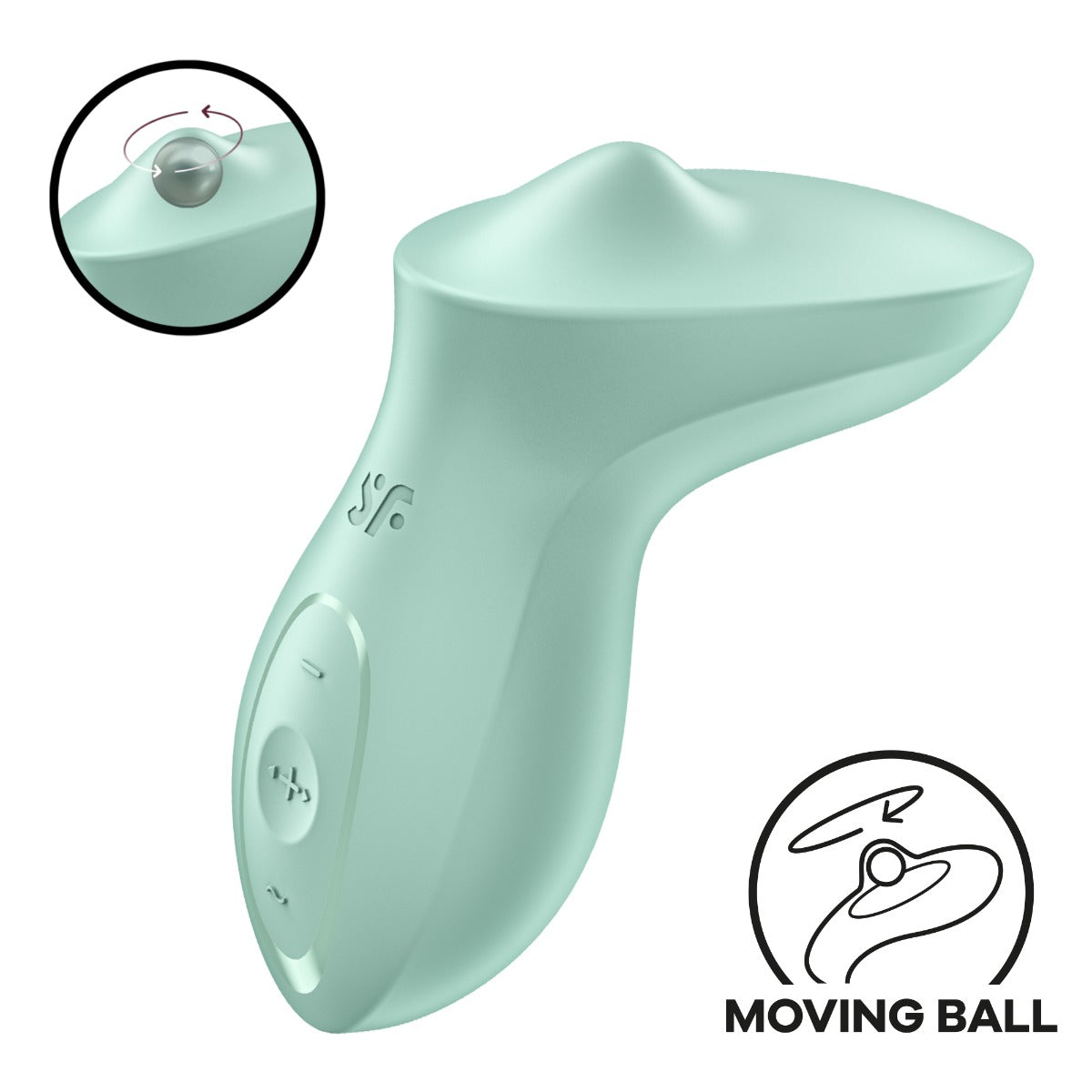 Satisfyer Exciterrr Mint Lay-On Vibrator – Silicone with Rolling Stimulating Ball and Vibration > Vibrators > Vibrating Pads