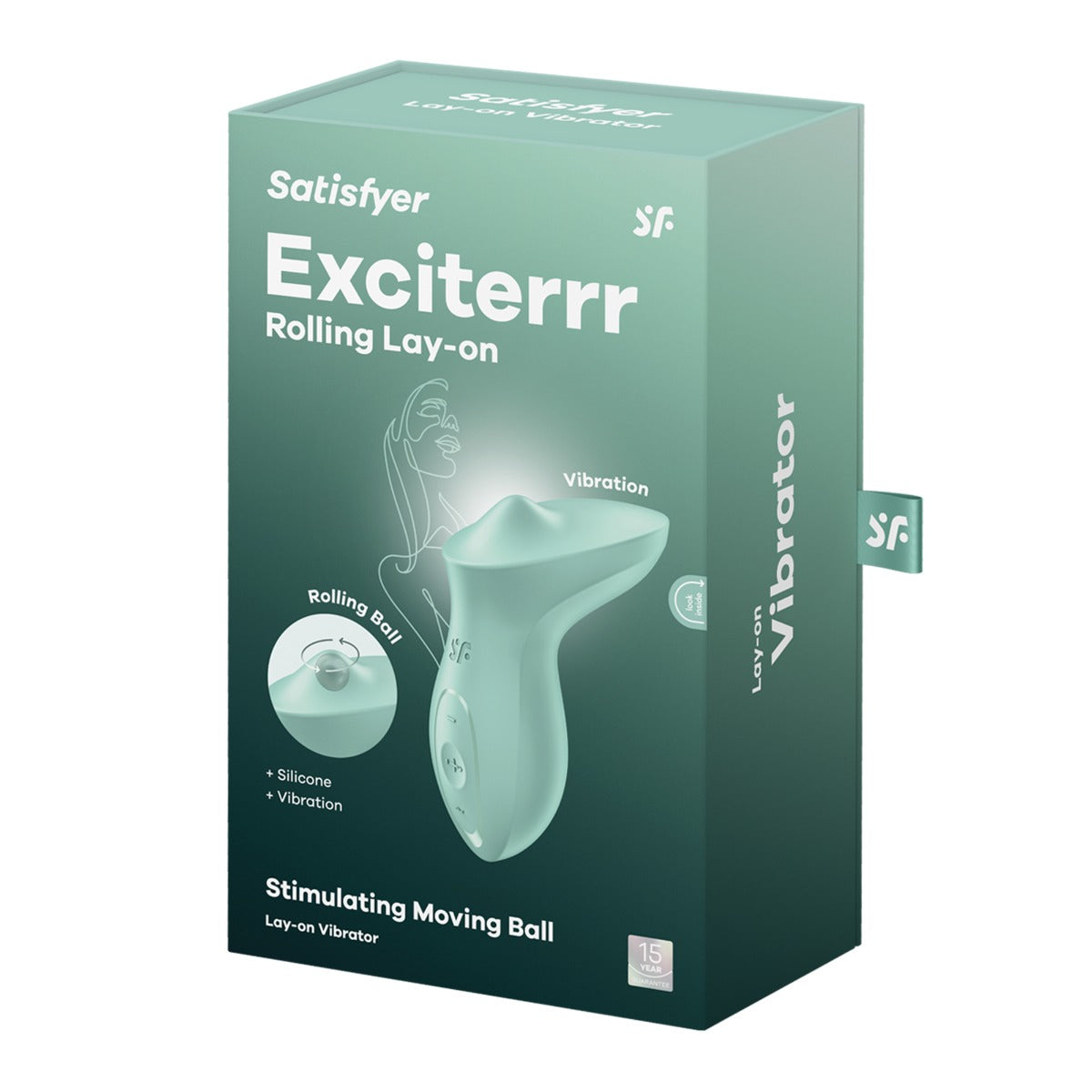 Satisfyer Exciterrr Mint Lay-On Vibrator – Silicone with Rolling Stimulating Ball and Vibration > Vibrators > Vibrating Pads