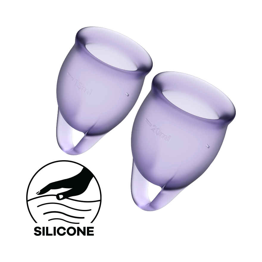 Satisfyer Feel Confident Menstrual Cup Set of Two Medical-Grade Silicone Menstrual Cups > Essentials > Menstrual Products