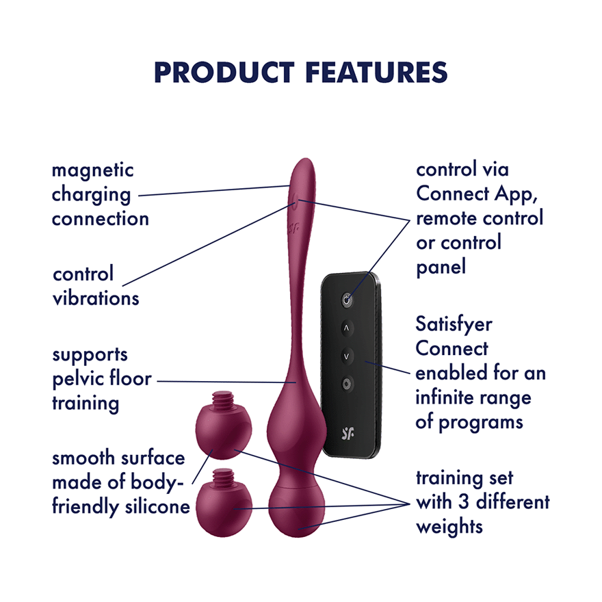 Satisfyer Love Birds Vary – Interchangeable Weights Kegel Trainer with G-Spot Vibrator > Sex Toys For Ladies > Kegel Exercise