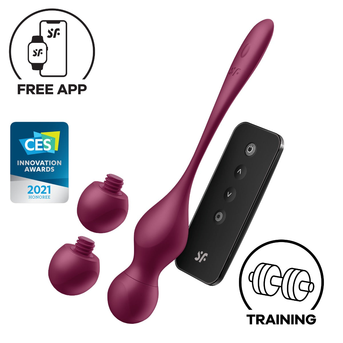 Satisfyer Love Birds Vary – Interchangeable Weights Kegel Trainer with G-Spot Vibrator > Sex Toys For Ladies > Kegel Exercise