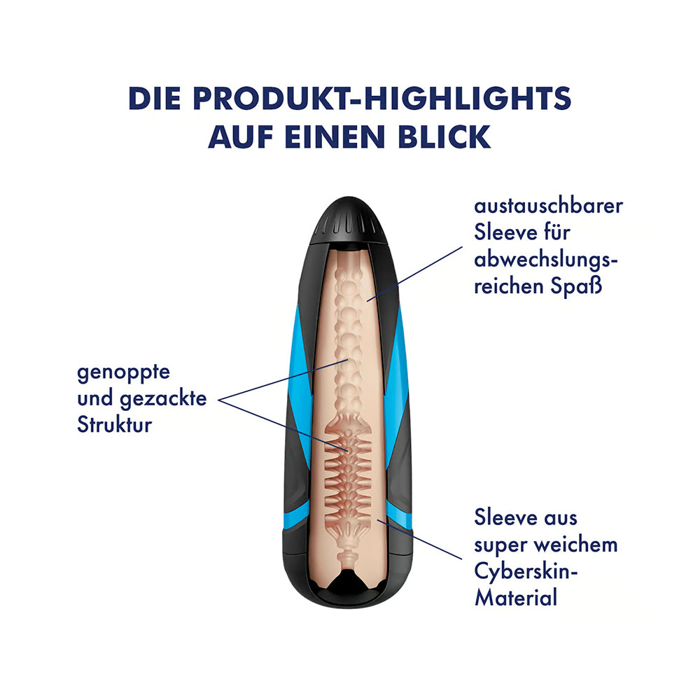 Satisfyer Tornado Bliss Sleeve – Ultra-Soft CyberSkin Masturbator > Sex Toys For Men > Masturbators > Vibrating