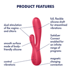 Satisfyer Mono Flex 20.5cm USB Rechargeable Rabbit Vibrator | App Control > Vibrators > Ladies > Rabbit