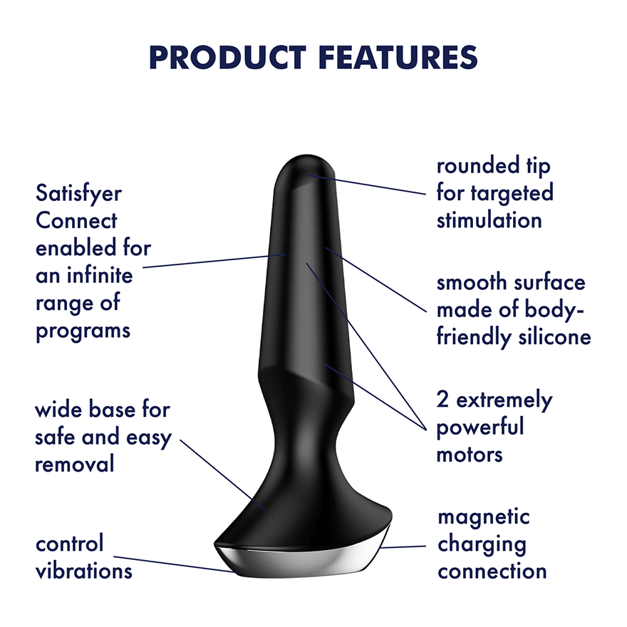 Satisfyer Plug-Ilicious 2 5.3 Inch Ergonomic Anal Vibrator > Anal Range > Vibrating Butt Plugs