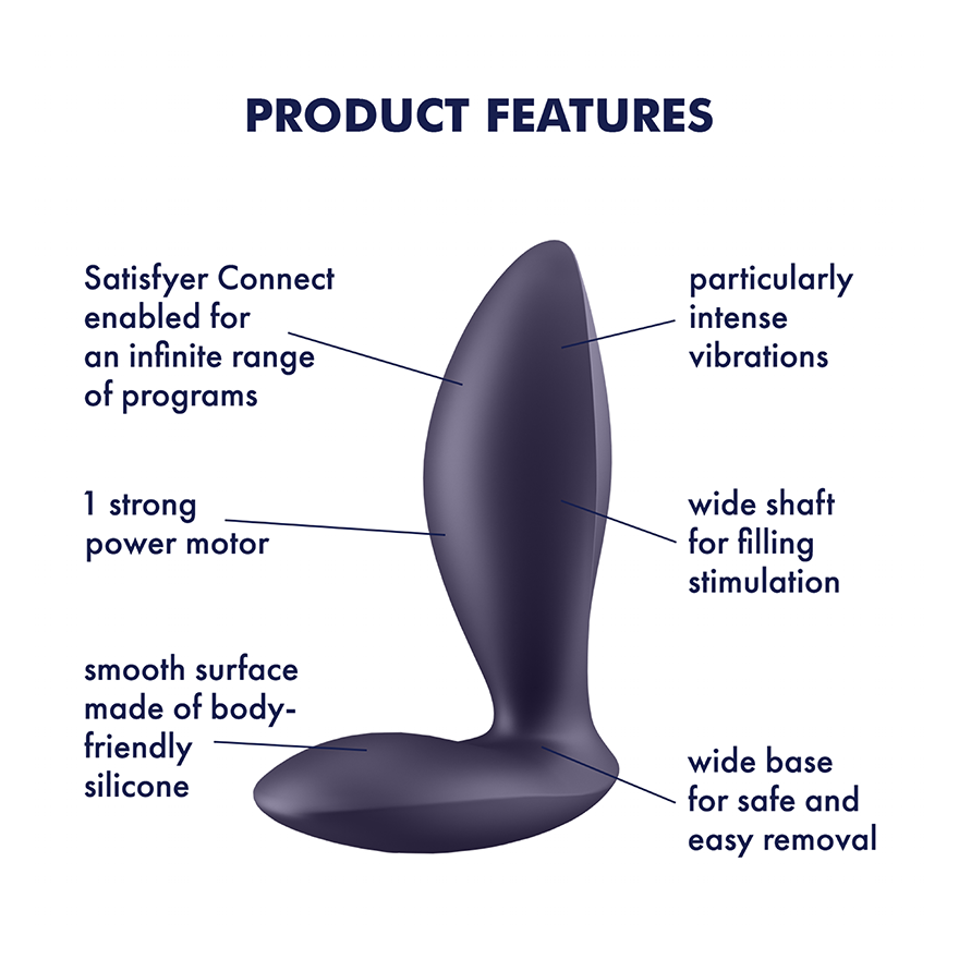Satisfyer Power Plug – Rechargeable Silicone Anal Plug with Strong Vibrations > Anal Range > Vibrating Butt Plugs