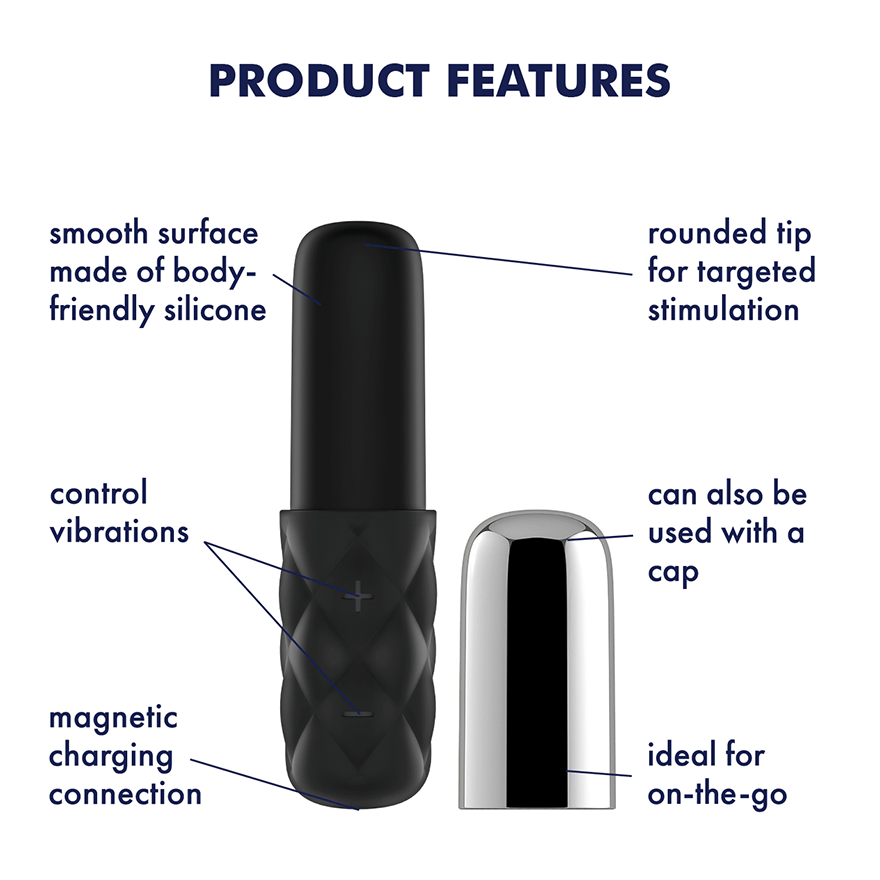 Satisfyer Mini Sparkling Darling – Vibrating Tip Rechargeable Vibe with Removable Cap > Sex Toys For Ladies > Clitoral Vibrators and Stimulators
