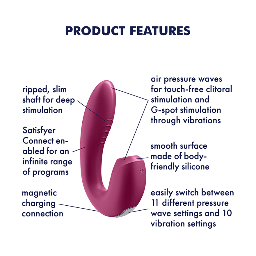 Satisfyer Sunray Berry Silicone Rabbit – Air Pulse Stimulator with Vibration and App Control > Vibrators > Ladies > Rabbit Multi