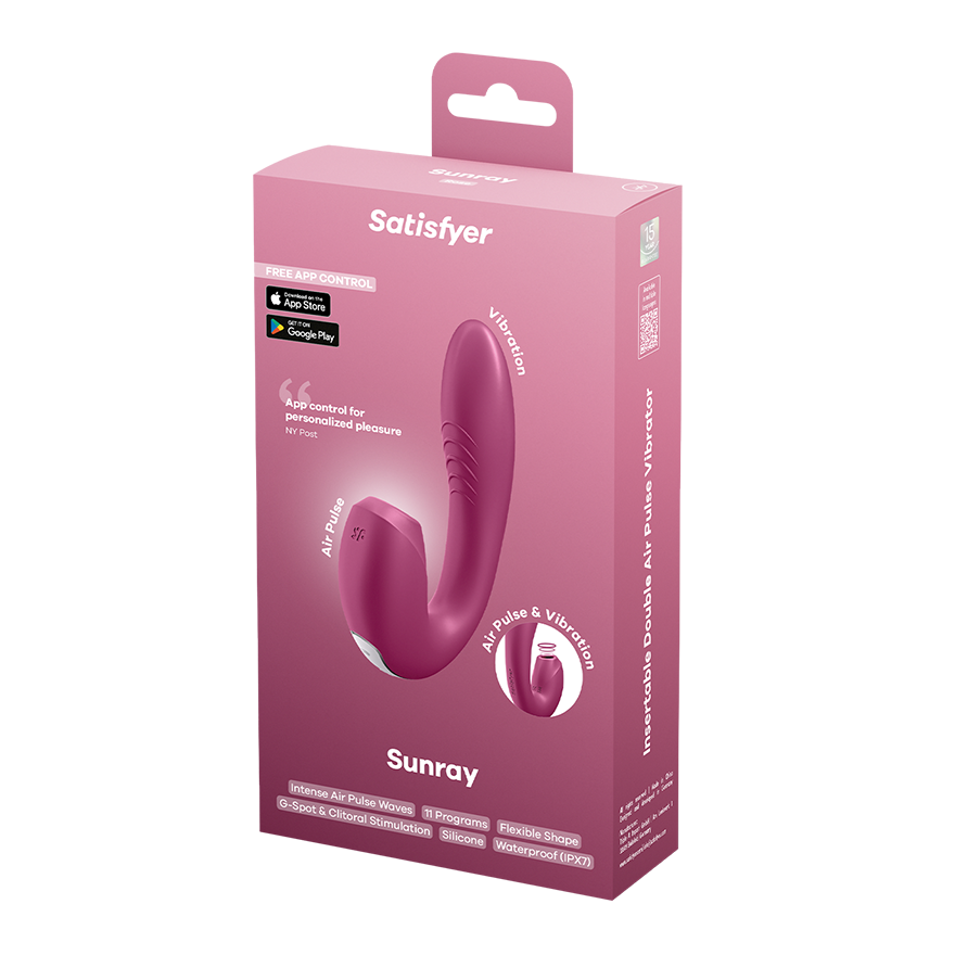 Satisfyer Sunray Berry Silicone Rabbit – Air Pulse Stimulator with Vibration and App Control > Vibrators > Ladies > Rabbit Multi