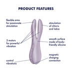 Satisfyer Threesome 2 Lay-On Vibrator with Flexible Arms for Clitoral and Labia Stimulation > Sex Toys For Ladies > Clitoral Vibrators and Stimulators