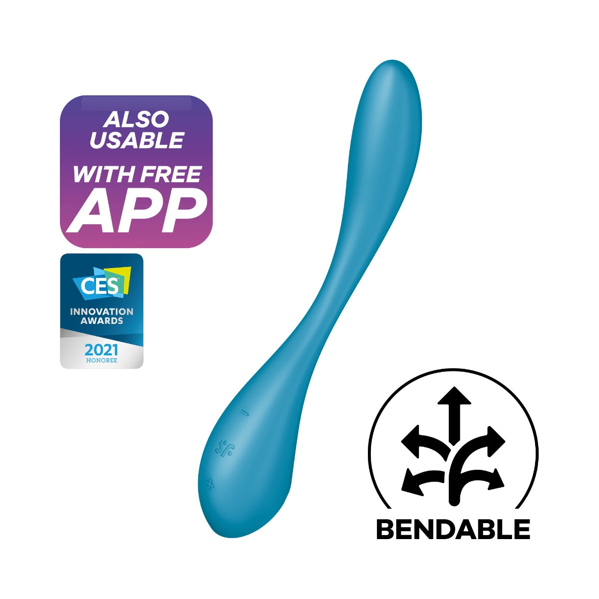 Satisfyer G-Spot Flex 5+ Rechargeable Silicone Multivibrator with Flexible Neck Vibrator > Vibrators > G-Spot