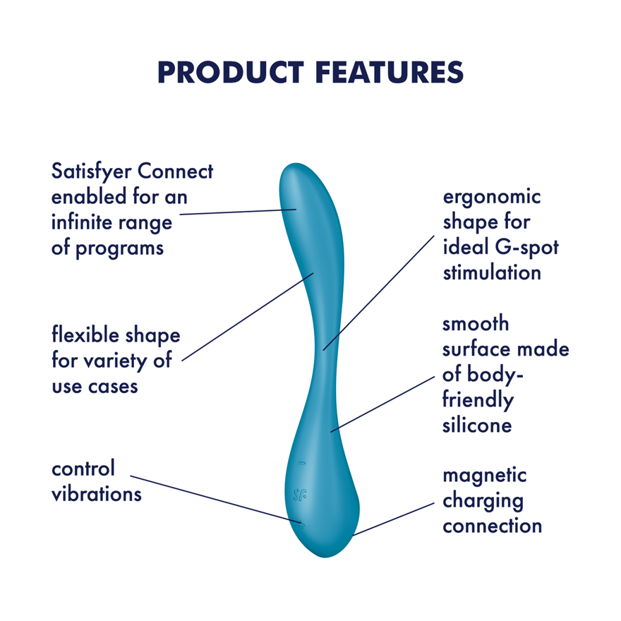 Satisfyer G-Spot Flex 5+ Rechargeable Silicone Multivibrator with Flexible Neck Vibrator > Vibrators > G-Spot