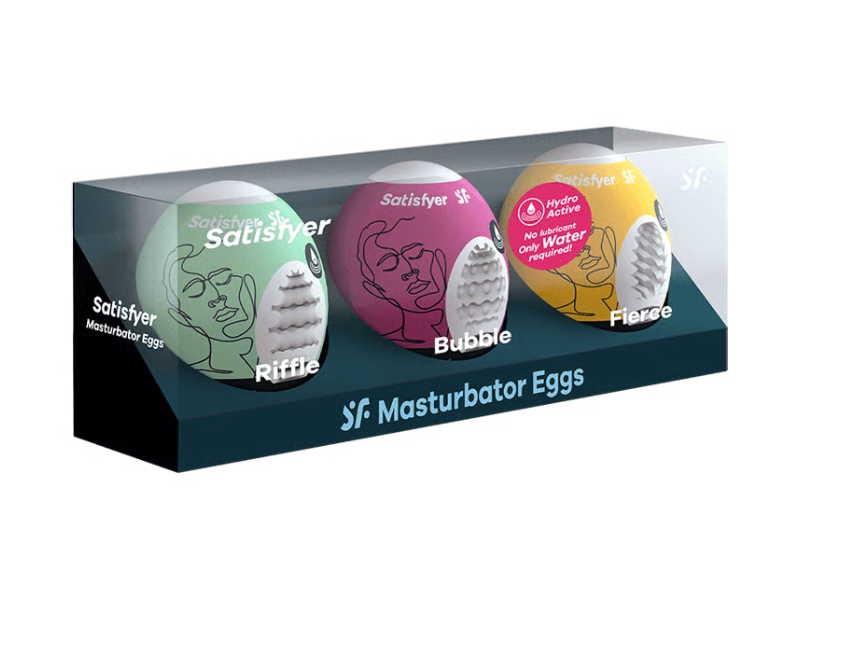 Satisfyer Masturbator Eggs Variety Mixed 3 Pack – Strokers > Sex Toys For Men > Masturbators Cup
