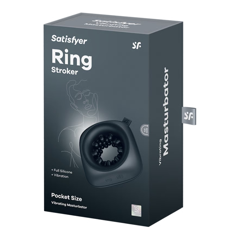 Satisfyer Ring Stroker – Compact Silicone Pocket Size Vibrating Masturbator > Sex Toys For Men > Masturbators > Vibrating