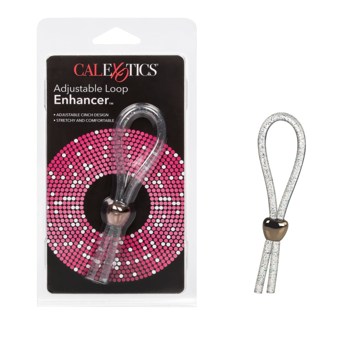 Adjustable Loop Enhancer – Clear Glitter Erection Enhancement Sleeve > Cock Ring > Adjustable