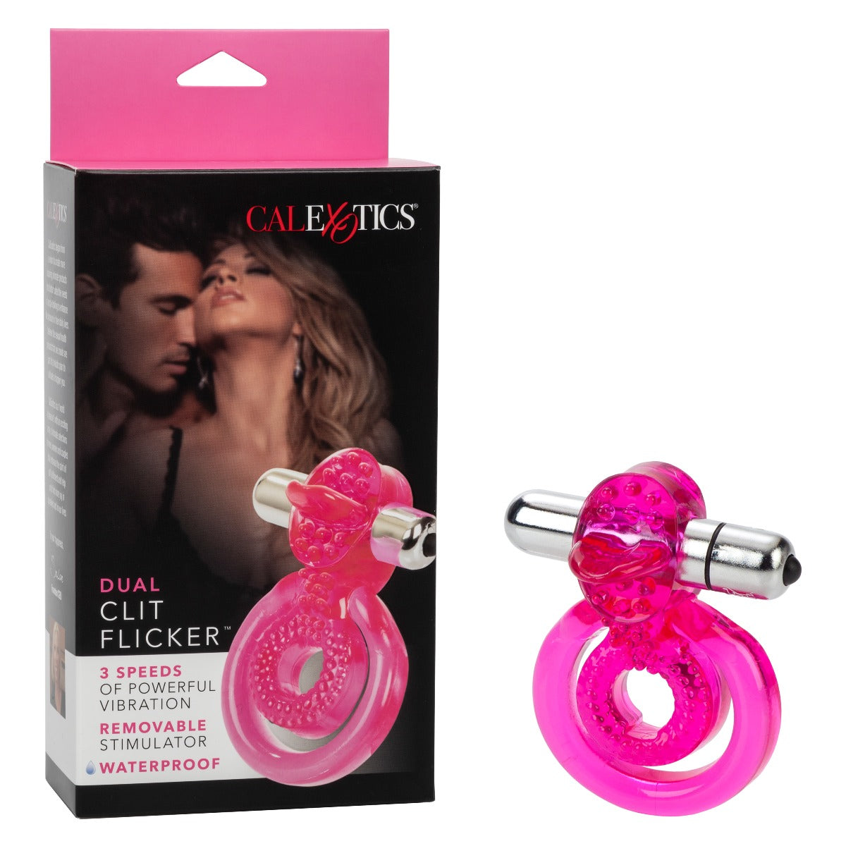 CalExotics Dual Clit Flicker Vibrator with Removable Stimulator Cockring > Cock Ring > Vibrating