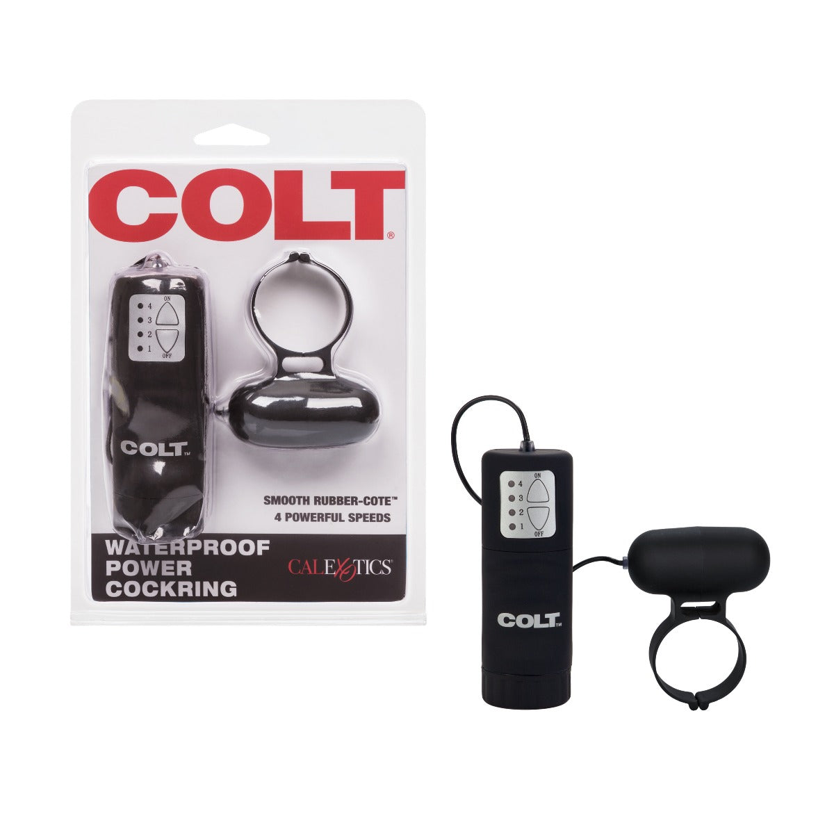 COLT Waterproof Power Cock Ring – Rubber-Cote Four-Speed Vibrating Cock Ring Secondary image